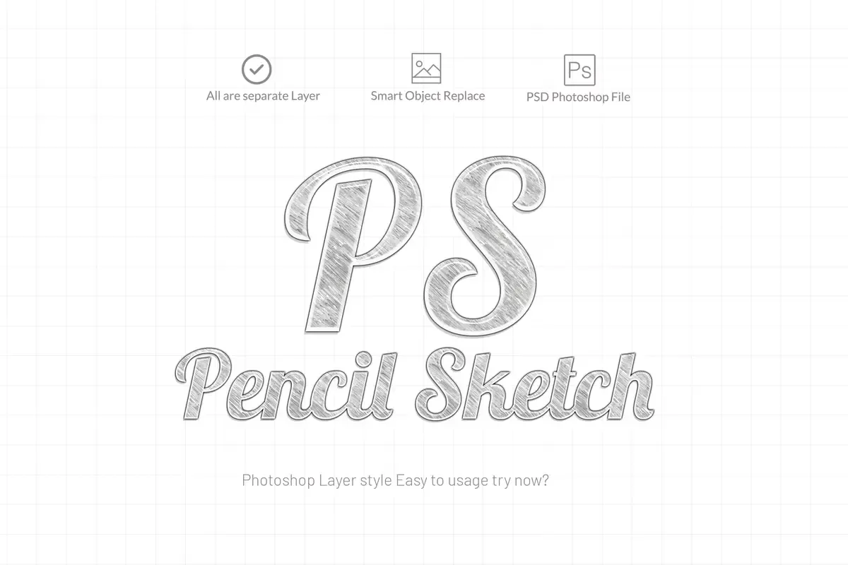 Pencil Sketch Photoshop Text Effect — preview 1