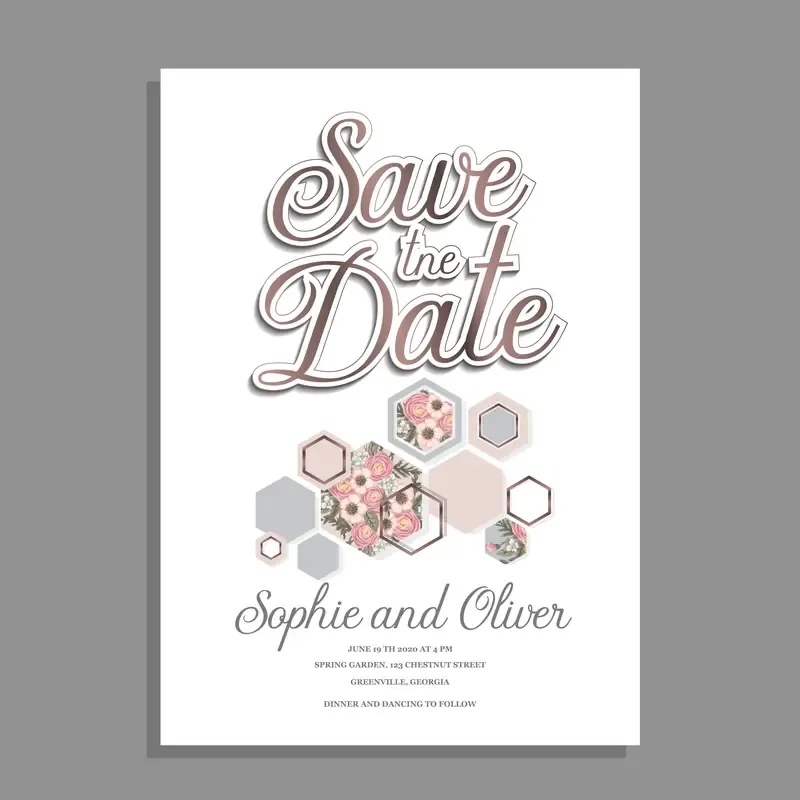 Floral Wedding Invitation Design — preview 1