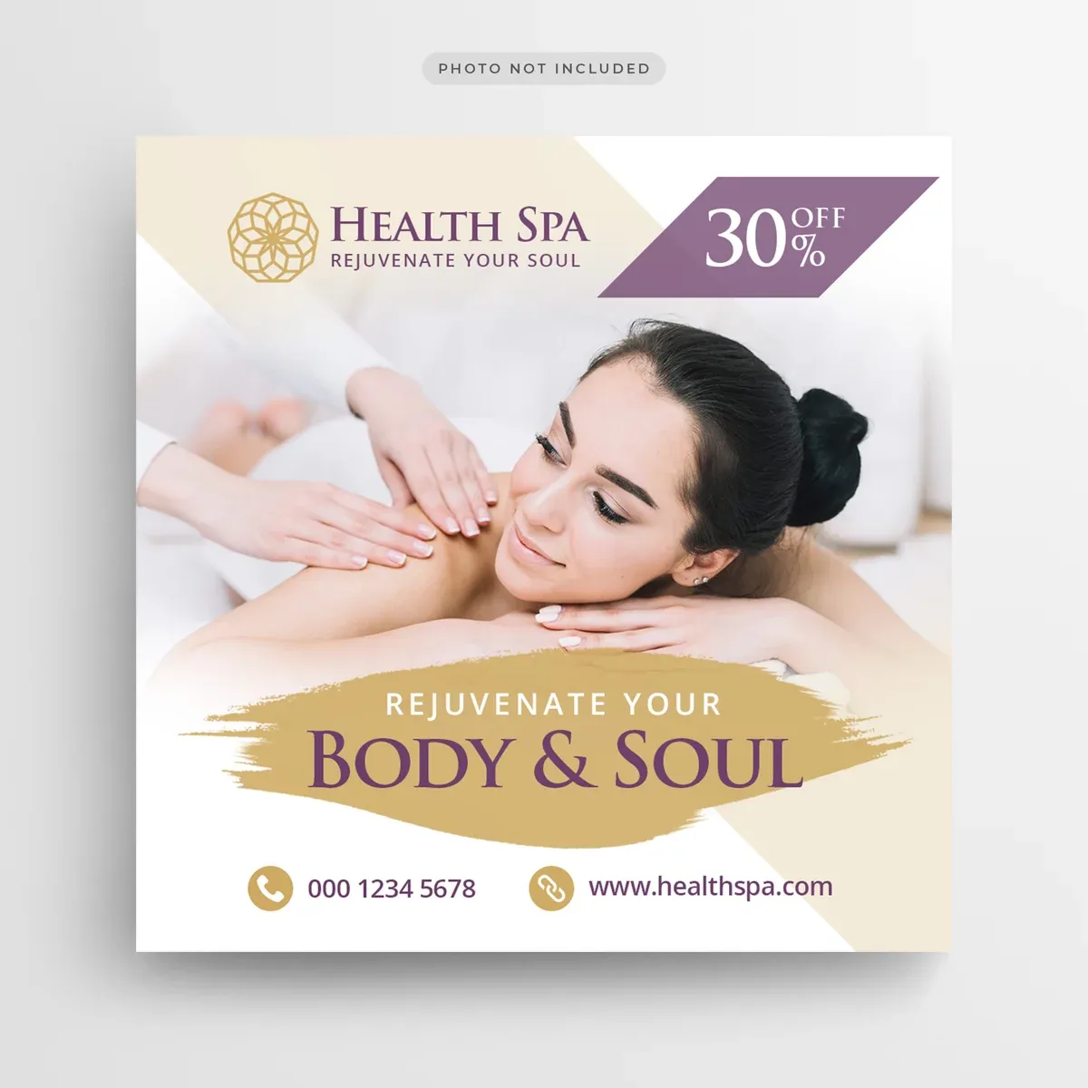 Health Spa Post Banner Square Flyer Template — preview 1