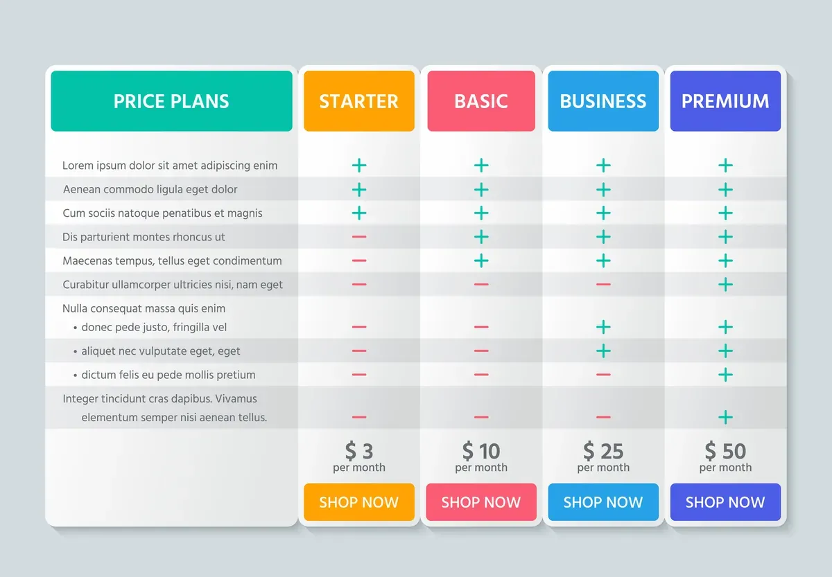 Table Price Infographic — preview 1