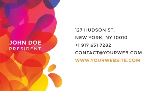 Colorful Abstract Stationery Business Card Back Business Card Vector Template — preview 1