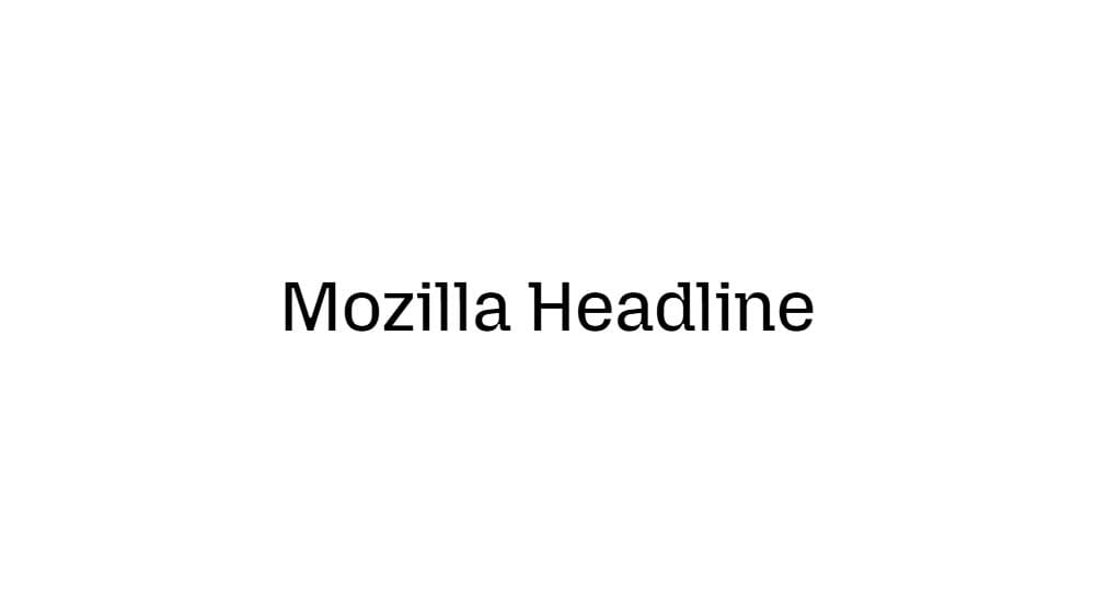 Mozilla Headline — preview 1