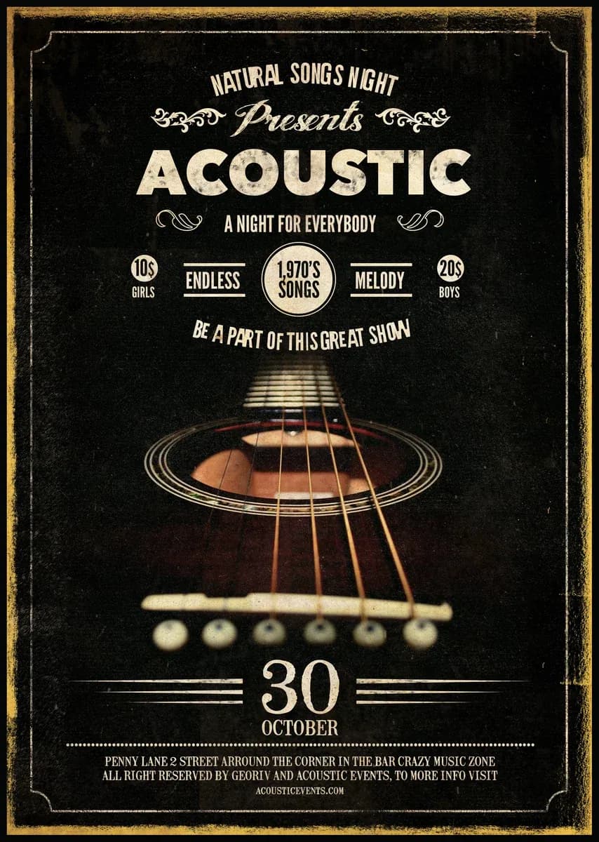 Acoustic Night Flyer Poster — preview 1