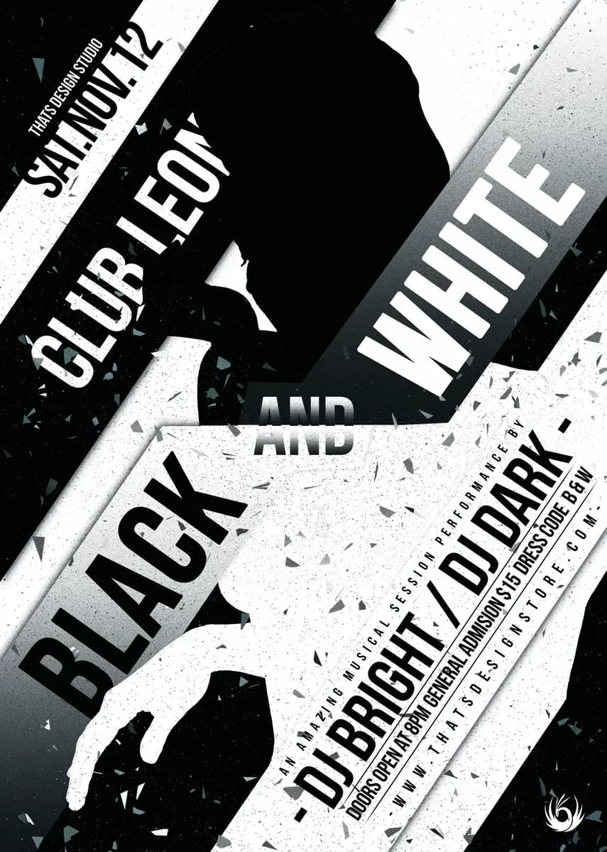 Black & White Party Flyer Template — preview 1