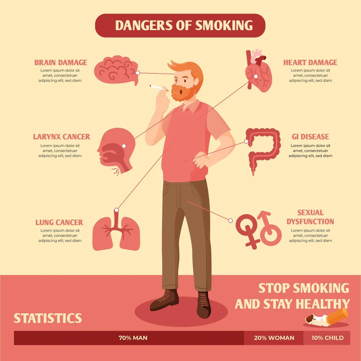 Danger Smoking Infographic — preview 1
