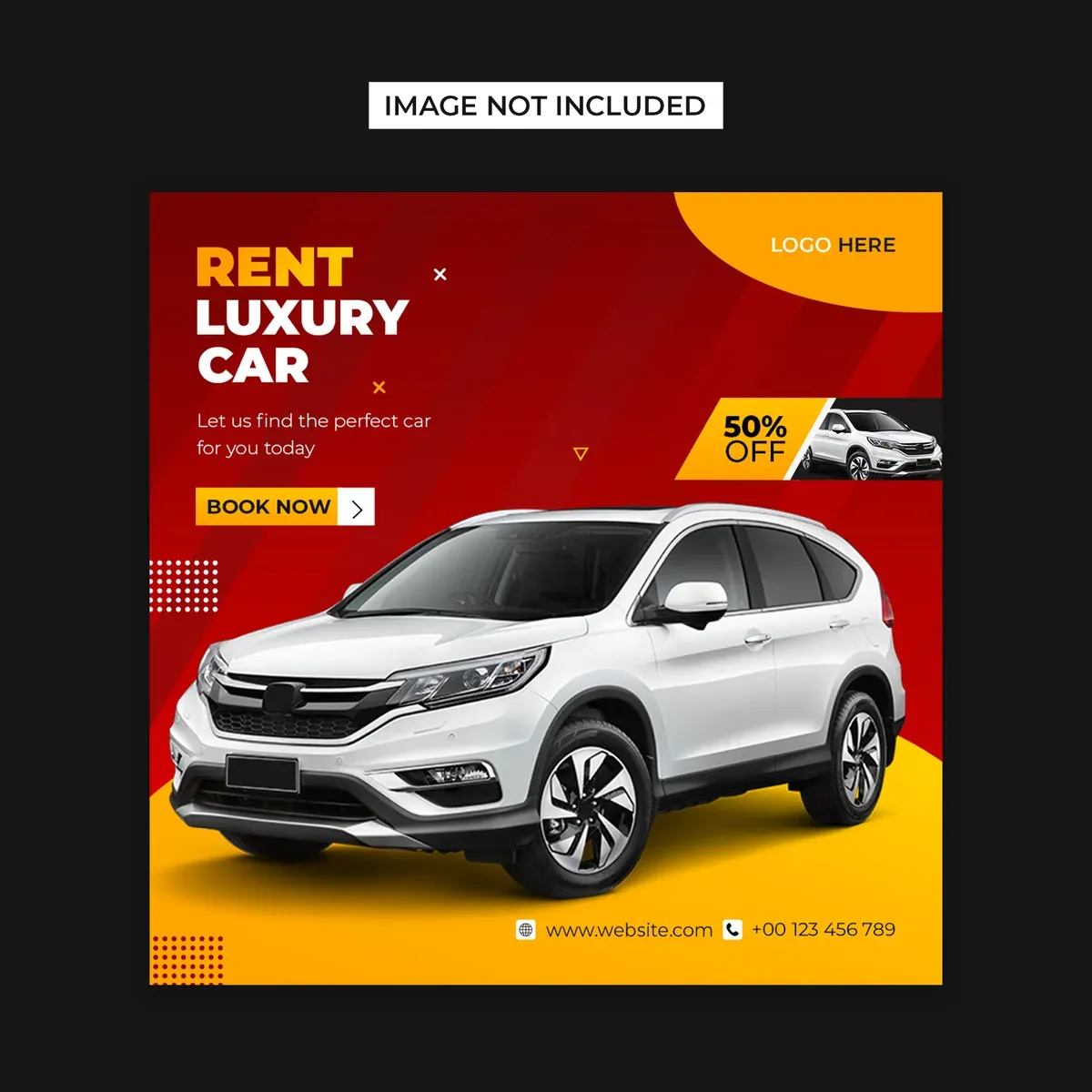 Rent Car Social Media Instagram Post Template — preview 1