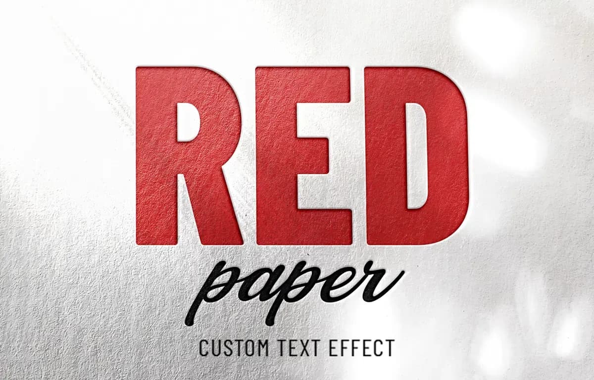 Red Paper Emboss Text Effect — preview 1
