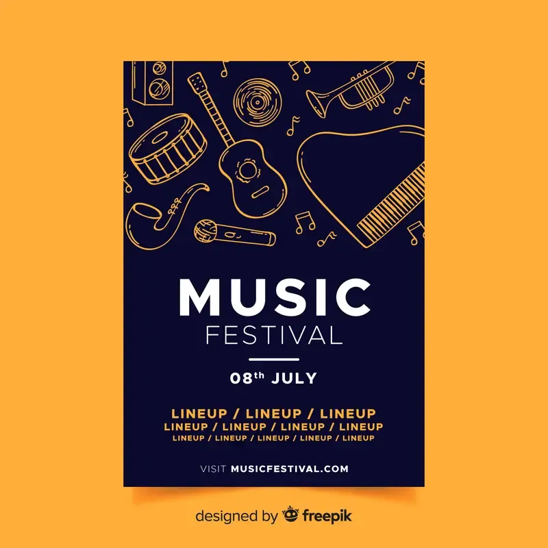 Hand Drawn Music Festival Poster — preview 1