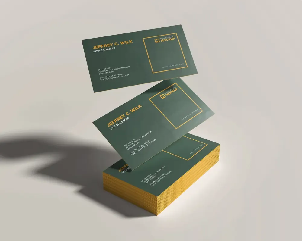 Stack Business Card Mockup With Floating Card — preview 1