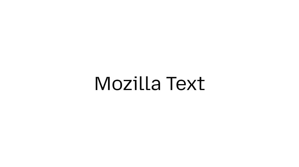 Mozilla Text — preview 1