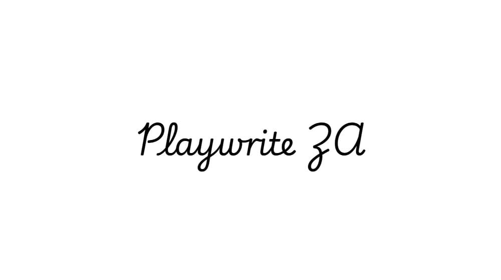 Playwrite ZA — preview 1