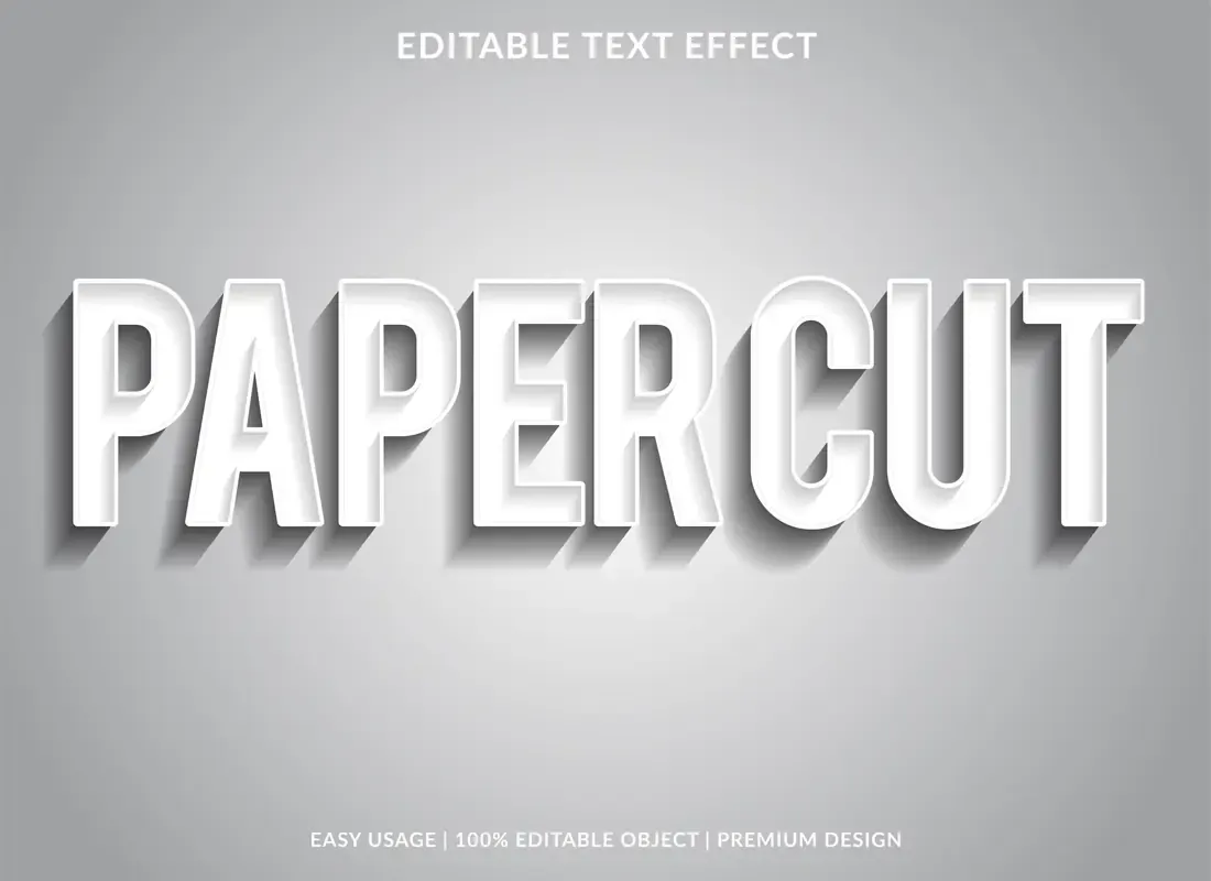 Paper Cut Text Effect Template With Silver Type — preview 1