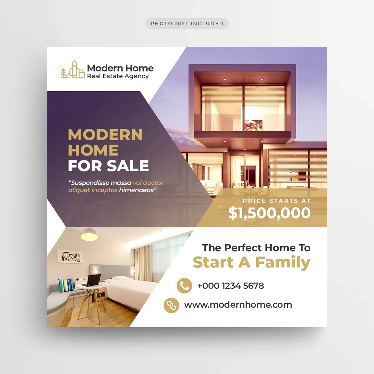 Real Estate Social Media Banner Square Flyer Template — preview 1