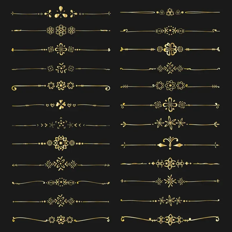 Set Golden Decorative Dividers — preview 1