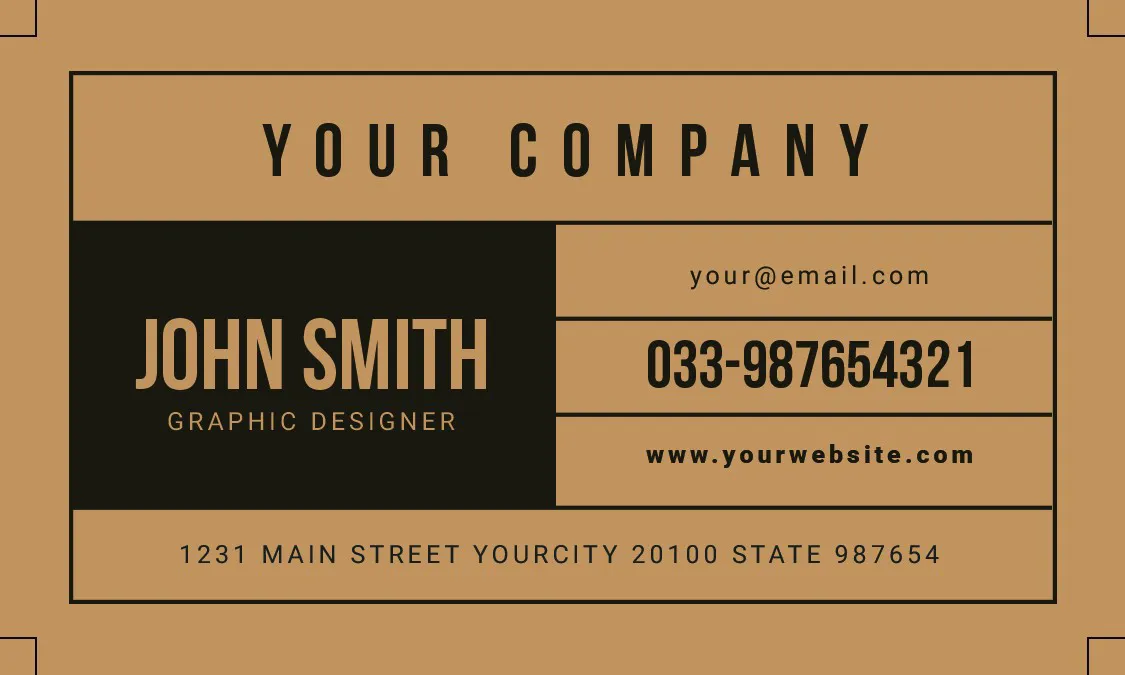 Clean Contemporary Business Card Template (Front Presentation) — preview 1
