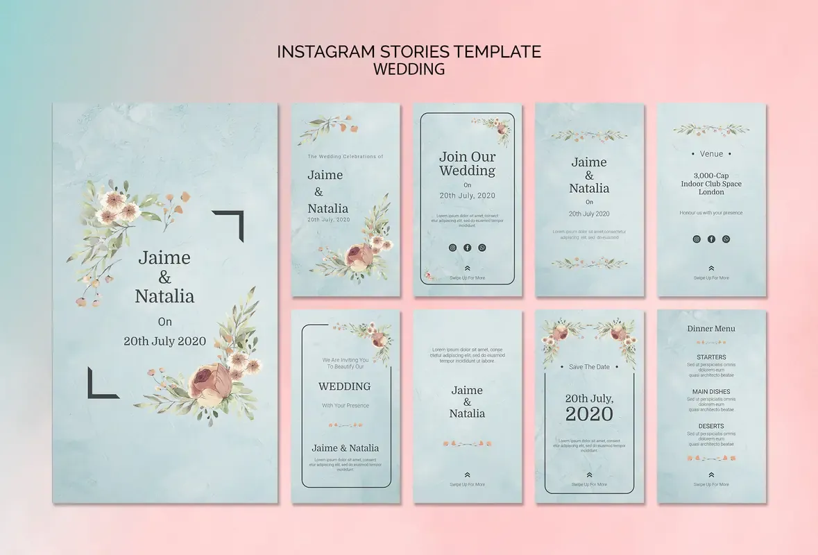 Instagram Stories Template Wedding Invitation — preview 1