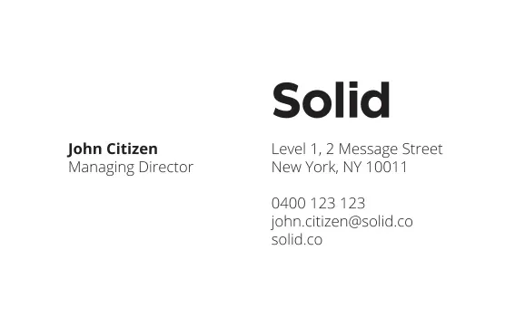 Stationery Identity Solid - Cardfront 90mmx55mm — preview 1