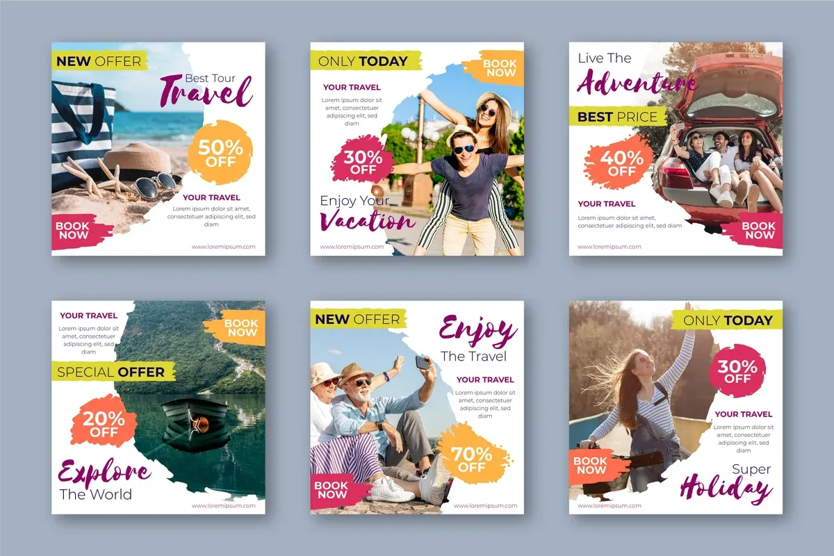 Travel Sale Instagram Post Collection Template — preview 1