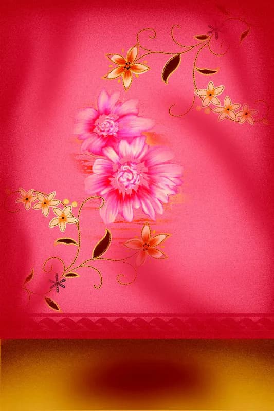 Moody Charcoal Mottled Fine Art Portrait Studio Backdrop with Botanical Foliage Walls & Glowing Neon Accents — preview 1