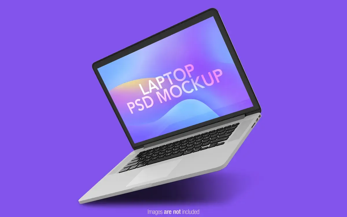 Floating Macbook Pro PSD Mockup — preview 1