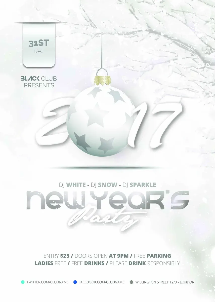 2017 New Year Flyer Template — preview 1
