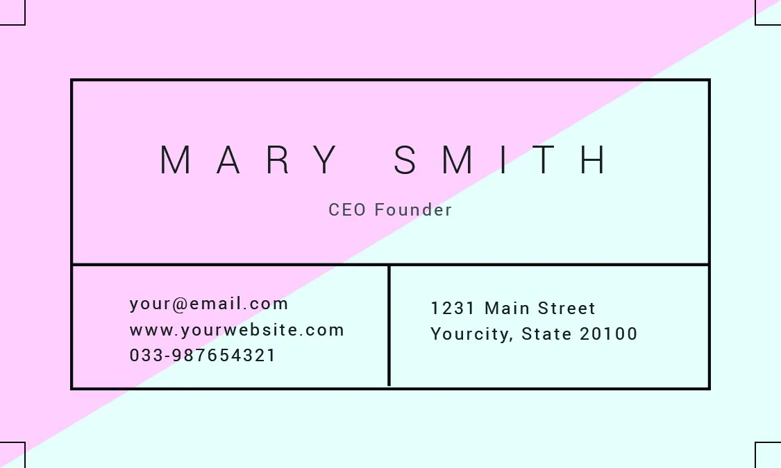 Clean Contemporary Business Card Template (Front Presentation) - Style A — preview 1