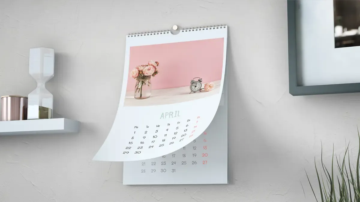 Decorative Calendar Mockup Hanging Wall — preview 1