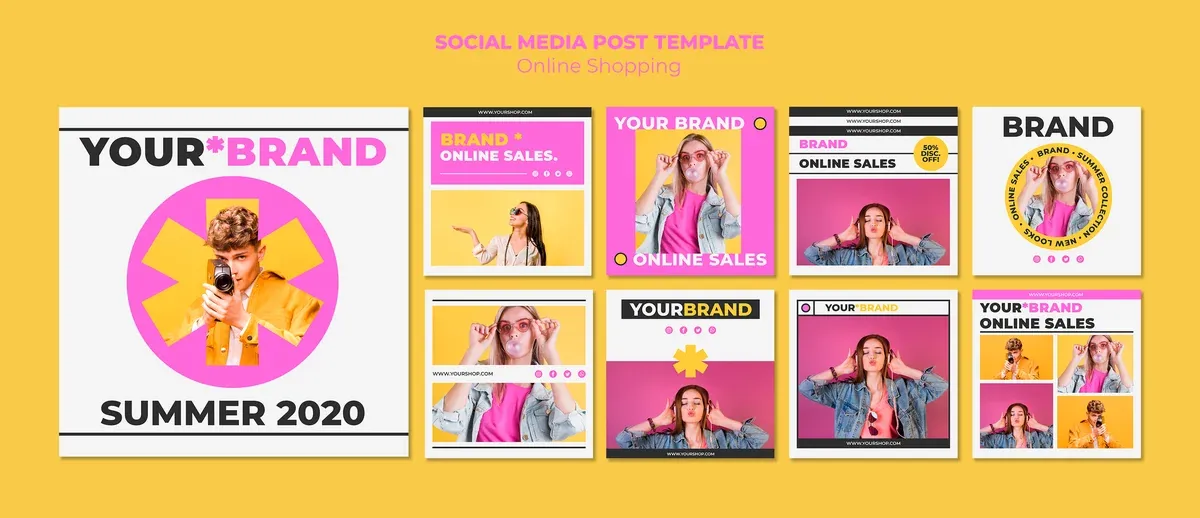 Summer Online Shopping Instagram Posts Template — preview 1