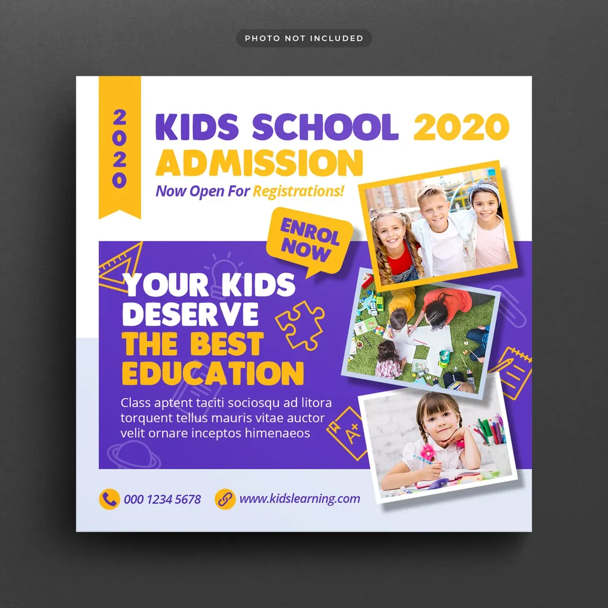 School Education Admission Social Media Post Web Banner Template — preview 1