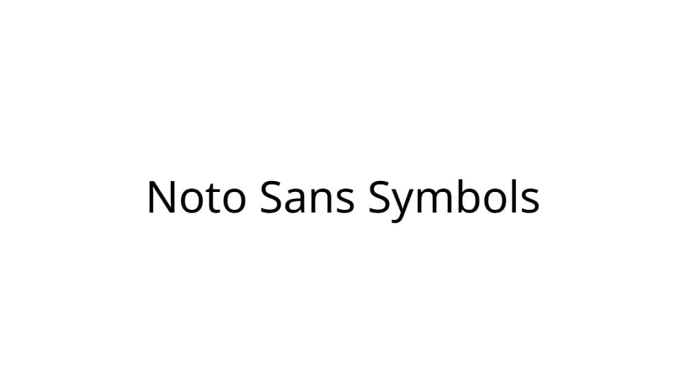 Noto Sans Symbols — preview 1