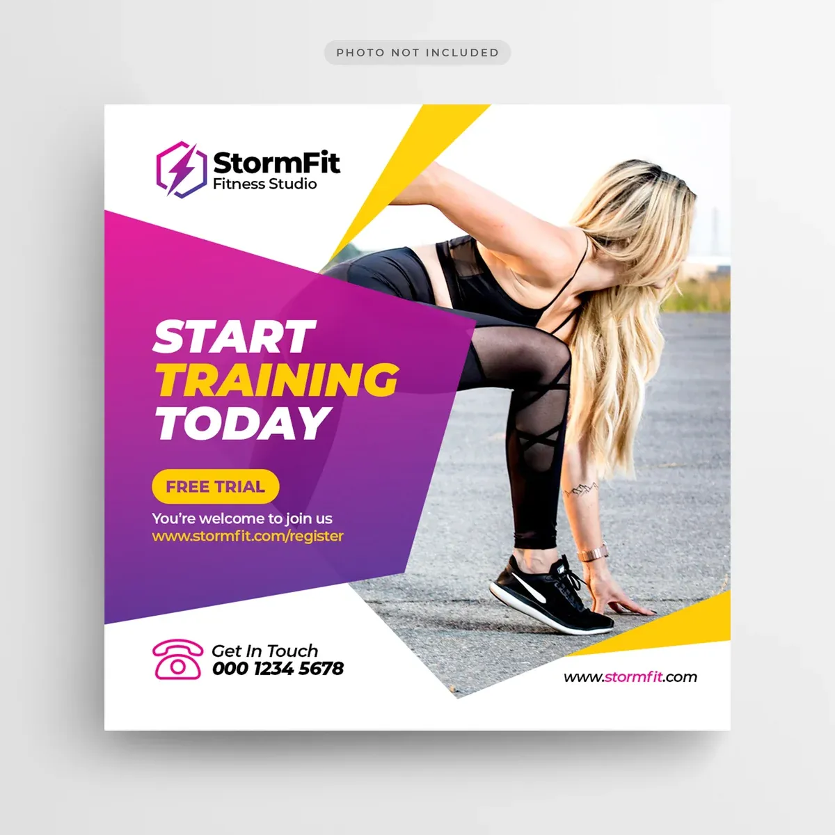 Fitness Gym Social Media Post Square Flyer Template — preview 1