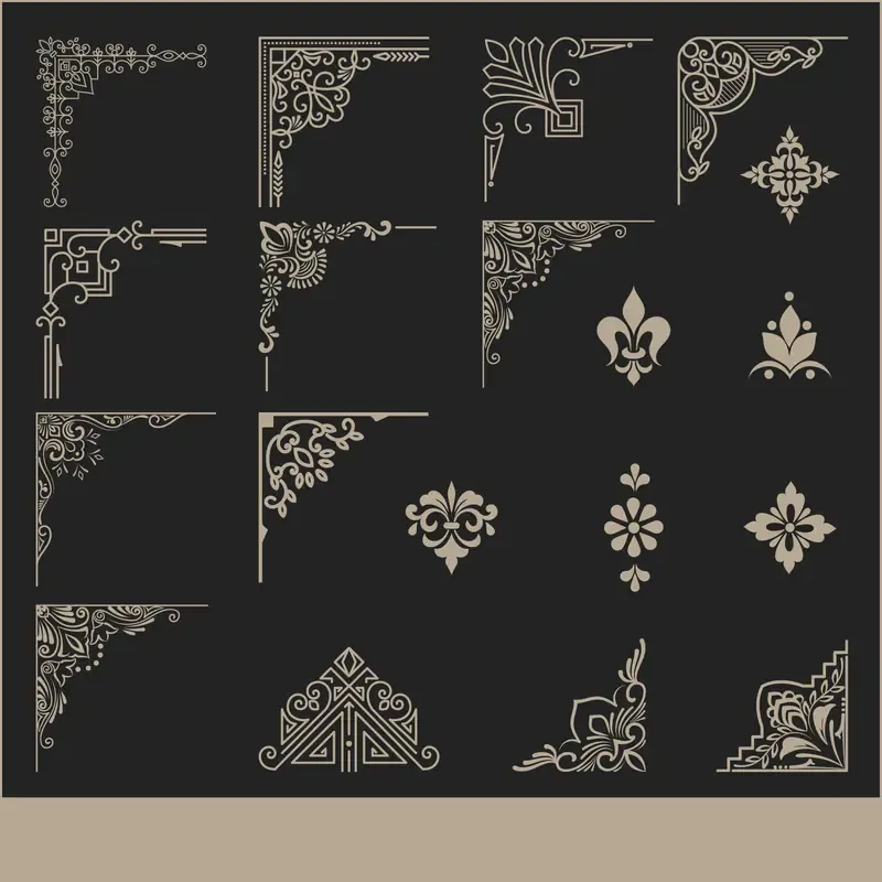 Conjunto Elementos Decorativos Esquina — preview 1
