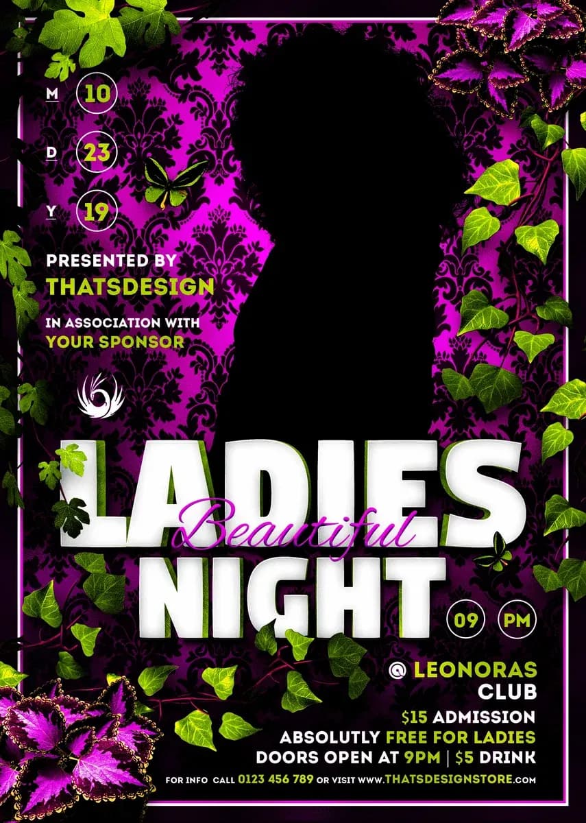 Beautiful Ladies Night Flyer Template — preview 1