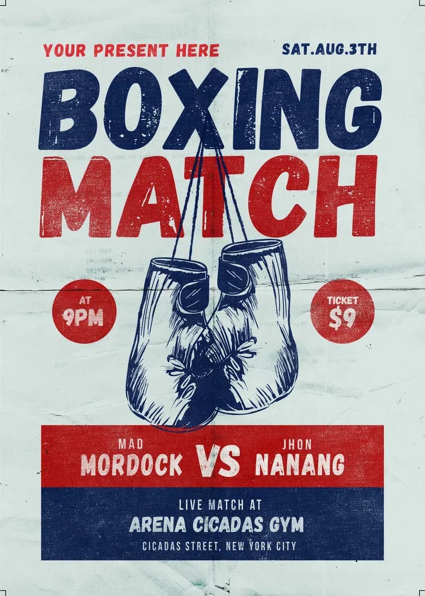 Boxing Match Flyer — preview 1