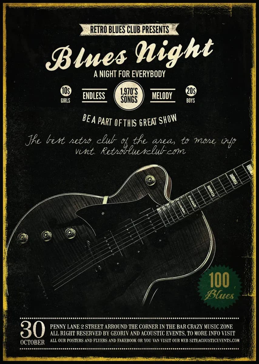 Blues Night Event Flyer Poster — preview 1