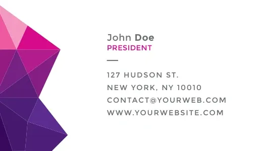 Clean Pink Pattern Stationery Business Card Back Business Card Vector Template — preview 1