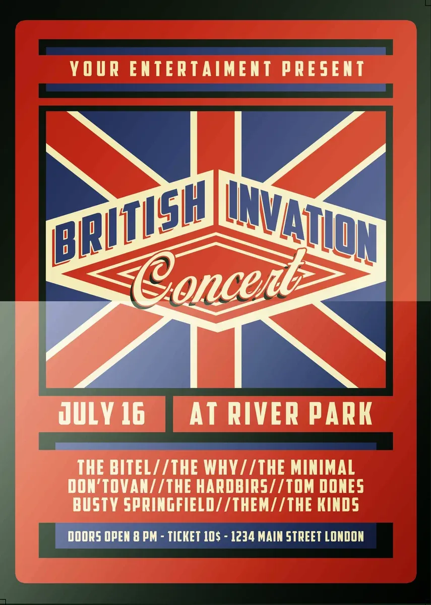 British Invasion Concert Flyer — preview 1