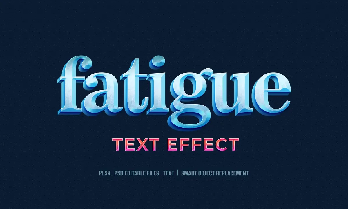 Fatigue 3D Text Style Effect Mockup — preview 1
