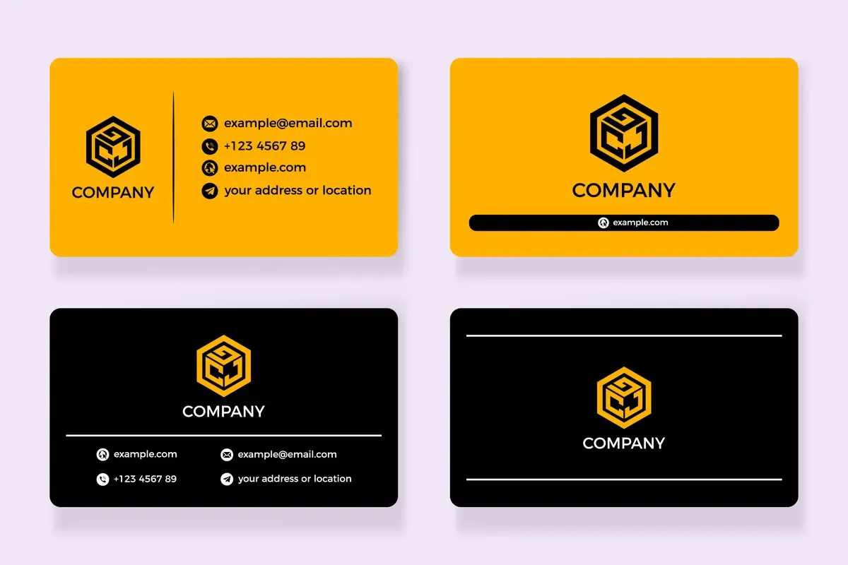 Black Yellow Business Card — preview 1