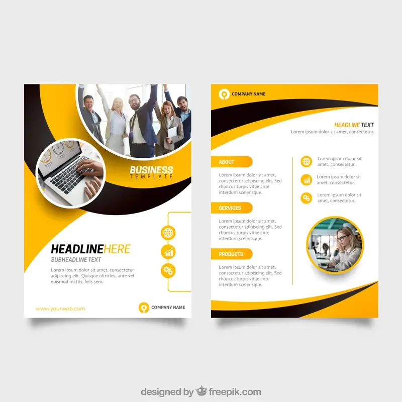 Yellow And Black Business Flyer Template — preview 1